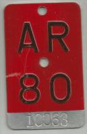 Velonummer Appenzell Ausserrhoden AR 80 - Number Plates