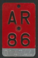 Velonummer Appenzell Ausserrhoden AR 86 - Number Plates