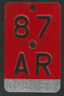 Velonummer Appenzell Ausserrhoden AR 87 - Number Plates