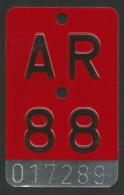 Velonummer Appenzell Ausserrhoden AR 88 - Nummerplaten
