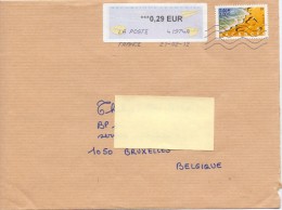 France ATM Vignette LISA Type Avions En Papier Et Timbre Vacances Sur Lettre Vers Belgique - 2000 « Avions En Papier »