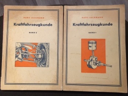 2 Hefte Kraftfahrzeugkunde Technik Auto KFZ Hans Jachmann Band 1 + 2 Leipzig 1955 - Shop-Manuals
