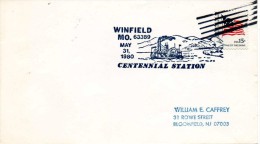 Etats Unis 1980 - WINFIELD CENTENNIAL STATION - Oblitération: Bateau à Roue Sur Rivière - FDC