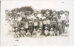 CARTE PHOTO GROUPE D'ENFANTS SUR LA PLGE DU POULIGUEN 1932 - Le Pouliguen