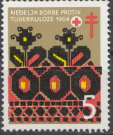 Yugoslavia Charity Stamp TBC 1964 Cross Of Lorraine, Republic Issue Red Cross, Red Cross Week Tuberculosis, MNH - Liefdadigheid