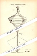 Original Patent - Johannes Bammes In Nürnberg , 1883 , Antrieb Für Kreisel , Brummkreisel !!! - Jouets Anciens