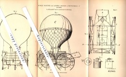 Original Patent - R. Hascher Und L. Laetsch In Netzschkau I.V. , 1883 , Luftschiff Mit Lenkung , Ballon , Flugapparat !! - Aviazione