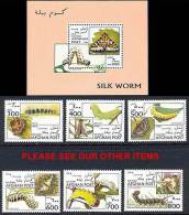AFGHANISTAN 1996 SET & S/S WITH SILKWORM AND BUTTERFLIES MNH ** Neuf (DEB09) - Afghanistan