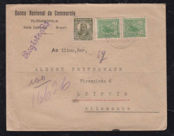 Brazil Brasil 1920 Registed Cover Florianopolis To LEIPZIG Germany - Storia Postale