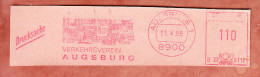 Briefstueck, Francotyp-Postalia B23-6112, Verkehrsverein Augsburg, 110 Pfg, 1985 (77843) - Covers & Documents