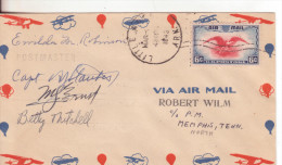 13-Aerei-Aviazione-Aviation-avions-Airplanes-Memphis-U.S.A. Firme Piloti-signatures Pilots-1943 - 2c. 1941-1960 Covers