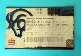 DERBY COUNTY : LEICESTER CITY ... 2001. Barclaycard FA Premiership * Football Match Ticket Billet Soccer Fussball Foot - Tickets D'entrée