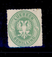 ! ! Lubeck Germany - 1863 Eagle 1/2s - No Gum - Lubeck