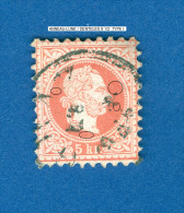 VARIÉTÉS AUTRICHE 1867 /1880 N° 34    DENTELÉE  9 1/2  OBLITÉRÉ SANS GOMME - Abarten & Kuriositäten