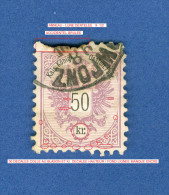 EMPIRE AUTRICHIEN  1883 N° 45  DENTELÉE  9 1/2  OBLITÉRÉ SANS GOMME DOS CHARNIÈRE YVERT 100.00 € - Abarten & Kuriositäten