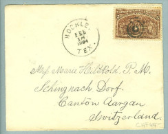 USA Hockley 1894-02-18 Brief Nach Schinznach-Dorf Mit 5 Cent-Marke - Covers & Documents