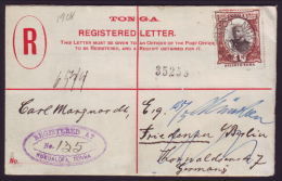 TONGA REGISTERED POSTAL STATIONERY KING GEORGE 11 H & G - Tonga (...-1970)