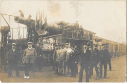 ARTILLERIE CANON SUR VOIE FEREE Carte Photo Gros Plan - Ausrüstung