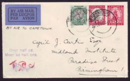 SOUTH AFRICA AIRMAIL FIRST FLIGHT VEREENIGING STATIONERY 1935 - Aéreo