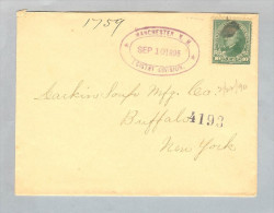 USA Mancheser N.H. 1895-09-10 Brief Mi#96 Nach New York - Briefe U. Dokumente