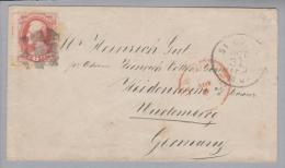 USA 1874-10-31 St.Lo?? Brief 6 Cents Nach Heidenheim DE - Covers & Documents
