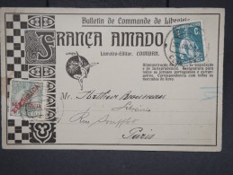 PORTUGAL - Carte Commerciale D´ Une Librairie à Coimbra Pour Paris En 1912 - à Voir - Lot P7530 - Ganzsachen