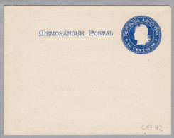 Argentinien 190? Ganzsache Ungebraucht 15Cent Blau Bildzudr.Schiff - Enteros Postales