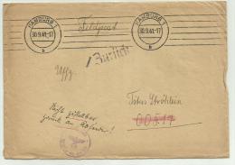 Feldpost Manoscritto Hamburg 1941 Timbro Censura - Documenti