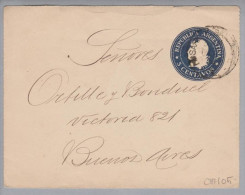 Argentinien 1901 Ganzsache Karte 5Cent Blau Mit Bild - Postwaardestukken