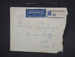 GRECE- Enveloppe En Recommandée De Thélassonique Pour Paris En 1946 - à Voir - Lot P7571 - Lettres & Documents