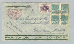 Brasilien Santos 1935-04-04 Condor Zeppelin Nach Deutschland. - Brieven En Documenten