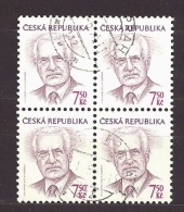 Czech Republic Tschechische Republik 2005 Gest. Mi 425 Sc 3264 President  Václav Klaus. Viererblock,  Block Of Four - Used Stamps