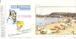 Buvard Le Flan Lyonnais Série A La Provence  N°2 La Plage De Cavalaire - Produits Laitiers