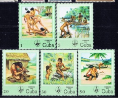 C+ Kuba 1985 Mi 2927 2929-32 Mnh Indianer - Ongebruikt