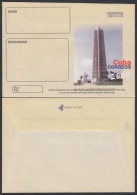 2000-EP-90 CUBA 2000. Ed.8. SOBRE CARTA. POSTAL STATIONERY. PLAZA DE LA REVOLUCION. ERROR BACKGROUND COLOR ERROR. UNUSED - Cartas & Documentos