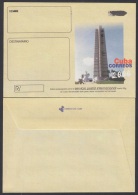 2000-EP-97 CUBA 2000. Ed.8. SOBRE CARTA. POSTAL STATIONERY. PLAZA DE LA REVOLUCION. ERROR BLACK INK DISPLACED. UNUSED. - Brieven En Documenten