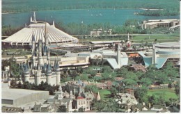 Disney World, Aerial View Of Amusement Park, Space Mountain Castle Rides, C1970s Vintage Postcard - Disneyworld