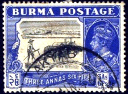 BURMA POSTAGE (MYANMAR)-PRE DECIMALS-AGRICULTURE-FARMER-FINE USED-B4-413 - Myanmar (Birmanie 1948-...)