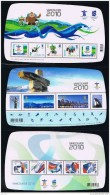 Canada 2010 MNH #2299f, 2305f, 2366c Set Of 3 OVPT OLYMPICS Souvenir Sheets, Vancouver - Winter 2010: Vancouver