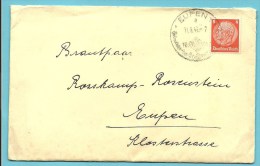 Brief Met Duitse Zegel Met Stempel EUPEN  (Oostkantons) (cantons De L´Est) - Guerre 40-45 (Lettres & Documents)