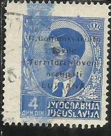 LUBIANA 1941 SOPRASTAMPATO OVERPRINTED ALTO COMMISSARIATO 4 D VARIETA' STRISCIA DI COLORE USATO VARIETY USED OBLITERE´ - Lubiana