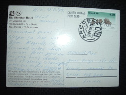 CP RIO SHERATON HOTEL POUR FRANCE TP CAVALIERS CHEVAUX 9,50 OBL.19 FEV 79 ARCOS RIO - Cartas & Documentos