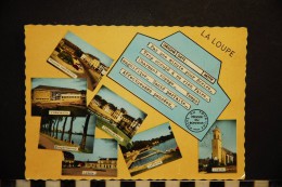 CP, 28, LA LOUPE Telegramme Multivues L´eglise Place De L´Hotel De Ville Etang La GAre Chateau De VAux La Piscine - La Loupe