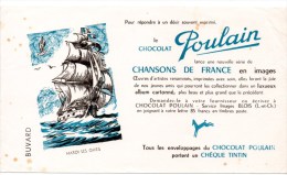 2 Buvards : Chocolats Poulain Chansons De France. Hardi Les Gars, Ma Petite Folie - Cocoa & Chocolat