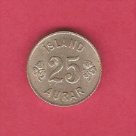 ICELAND  25 AURAR 1965 (KM # 11) - IJsland