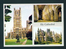 ENGLAND  -  Ely Cathedral  Multi View  Used Postcard As Scans - Ely