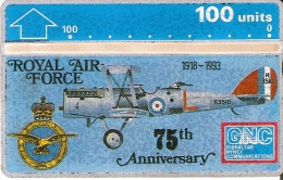 Nº 19 TARJETA DE GIBRALTAR DE 100 UNITS DE UN AVION-PLANE (308A)  NUEVA-MINT - Gibraltar