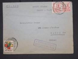 ESPAGNE- Enveloppe De Santander Pour Paris En 1938 Avec Censure Militaire - à Voir - Lot P7607 - Marques De Censures Nationalistes