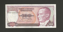 TURKEY - NATIONAL BANK - 100 LIRA (1970) - Turquie