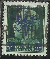 OCCUPAZIONE ITALIANA ITALY OVERPRINTED SOPRASTAMPATO ITALIA 1944 LUBIANA TEDESCA GERMAN OCCUPATION CENT. 25 USATO USED - Occup. Tedesca: Lubiana